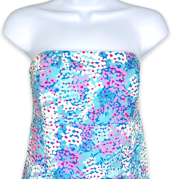 Lilly Pulitzer Franco Strapless Dress in Dot Dot Hop Print Size 8 - Picture 2 of 10